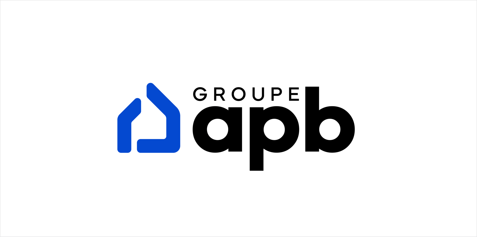 Logo Groupe APB en blanc sur fond bleu