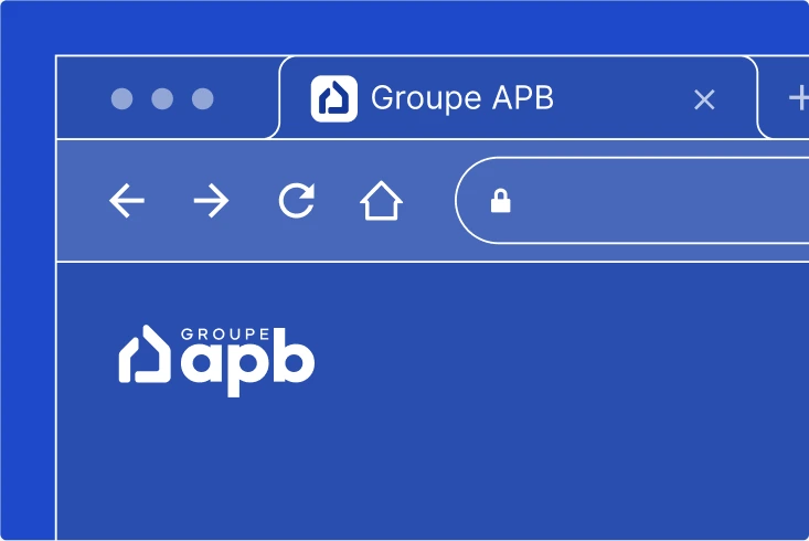 Onglet de navigateur avec le favicon Groupe APB