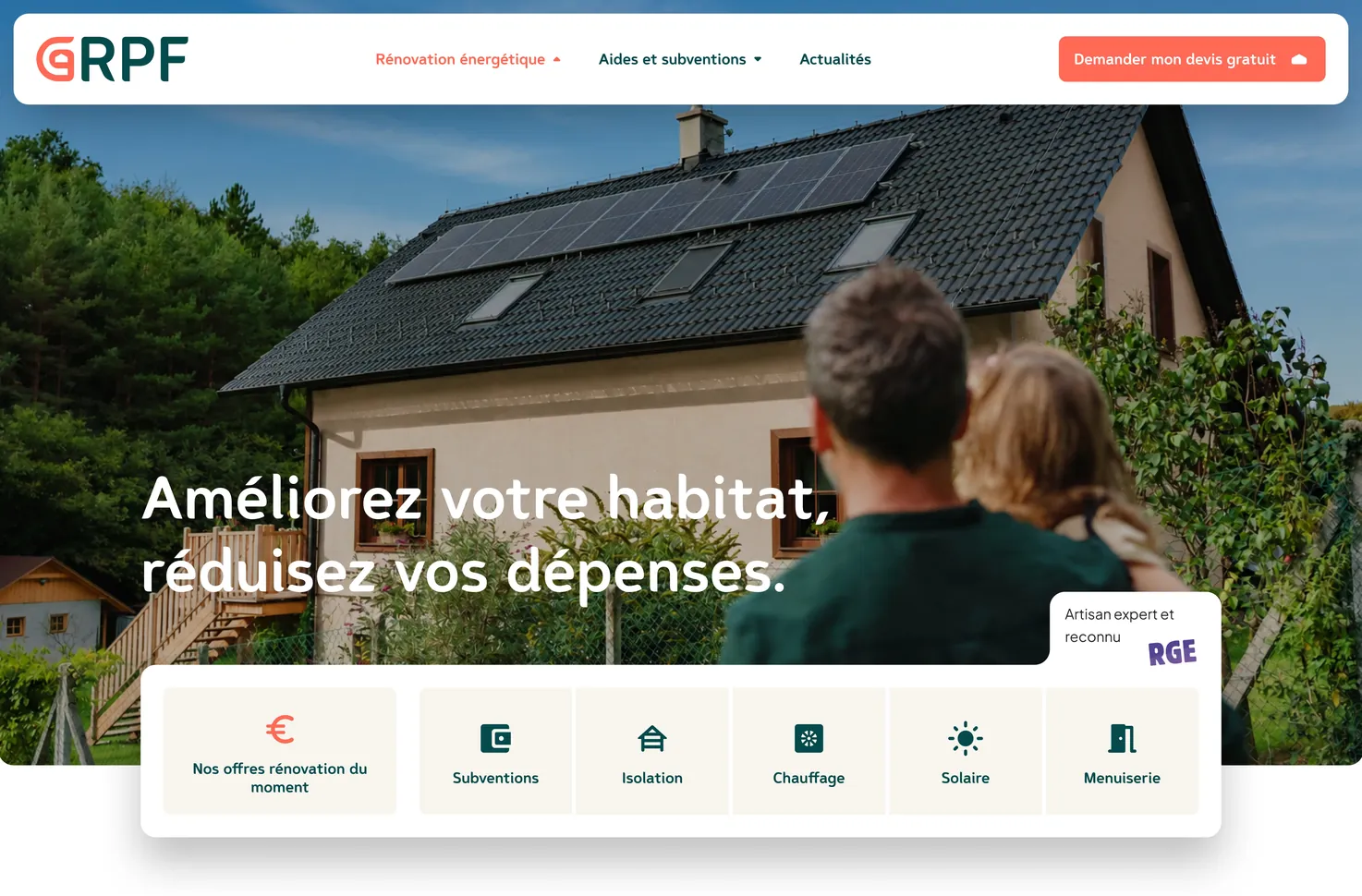 Page d’accueil du site GRPF