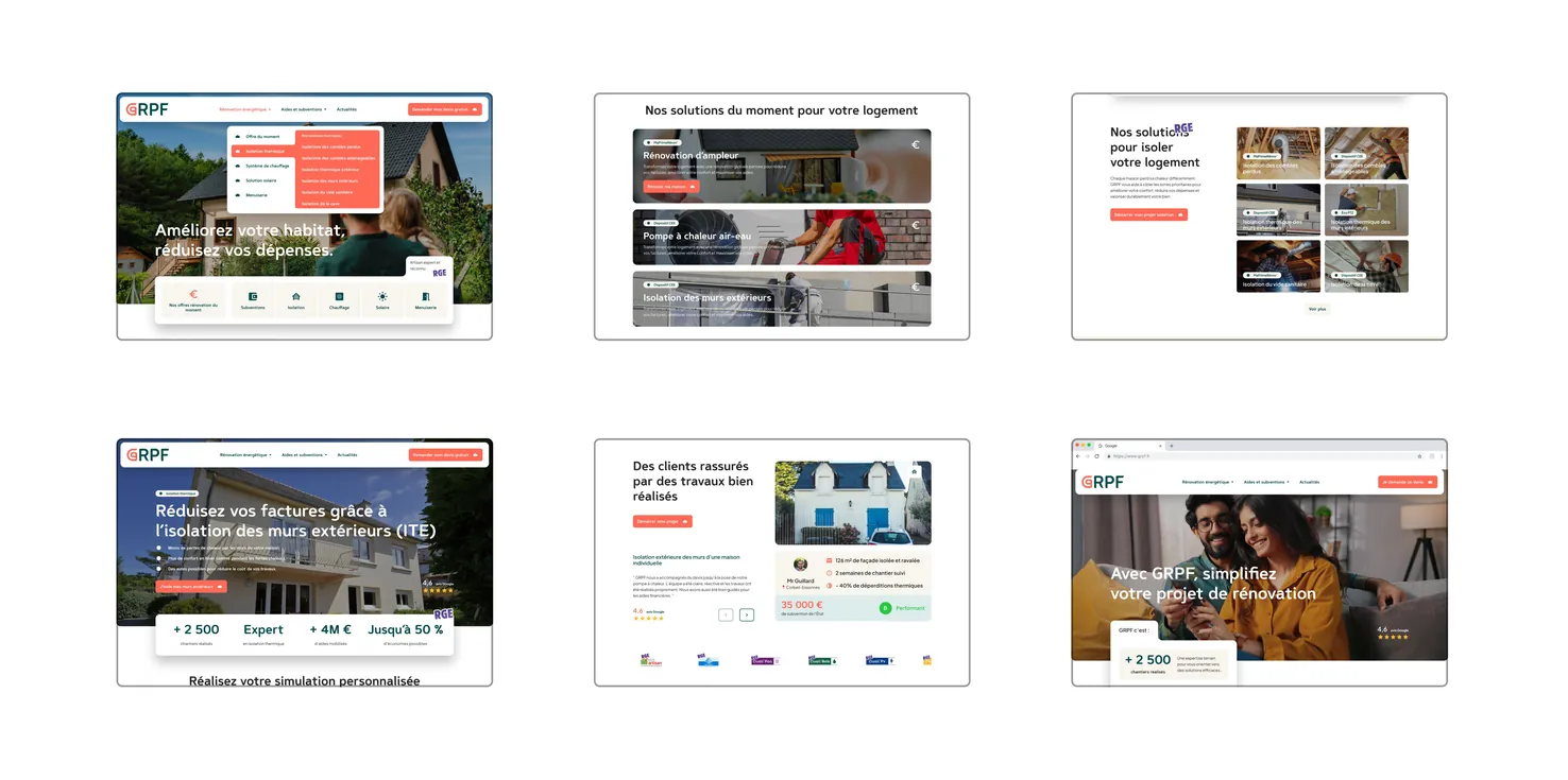 Pages du site GRPF