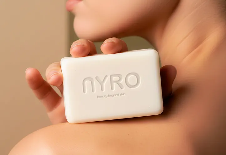 Savon NYRO tenu contre l’épaule
